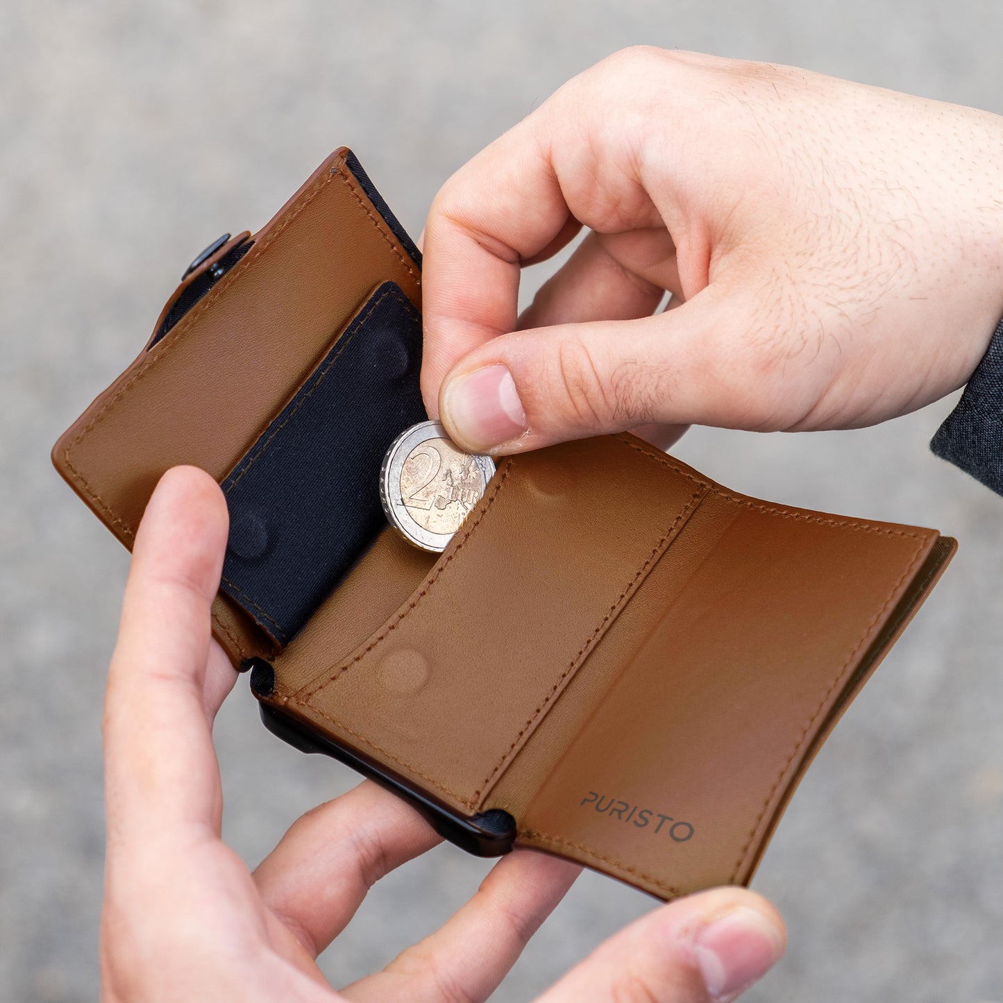 KLIK Mini con portamonete Mirum Cognac
