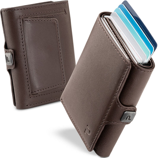 Immagine mostra stesso portafoglio da davanti e da dietro in color Vintage. Sfondo chiaro